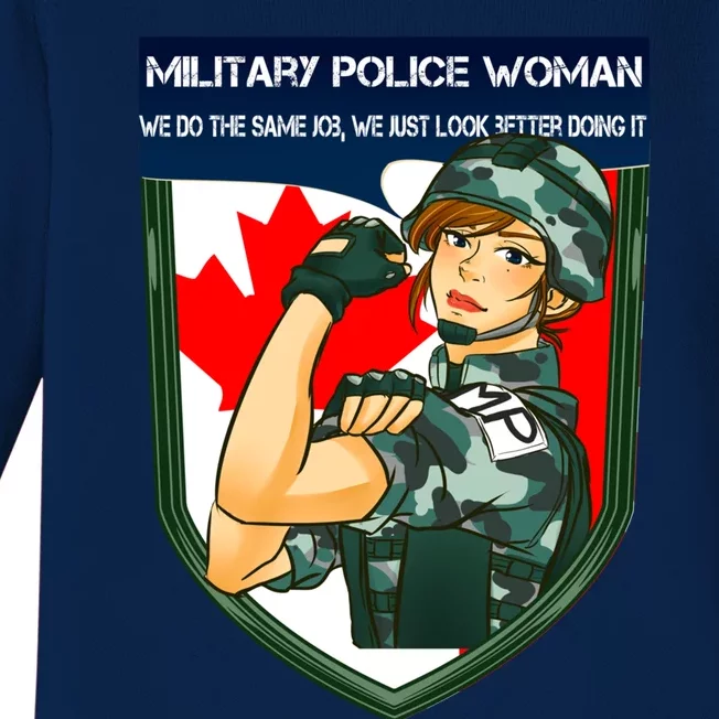 Proud Canadian Military Police Gift Baby Long Sleeve Bodysuit