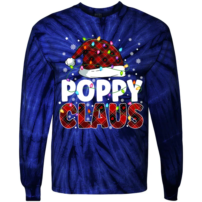 Poppy Claus Merry Christmas Santa Hat Family Matching Group Tie-Dye Long Sleeve Shirt