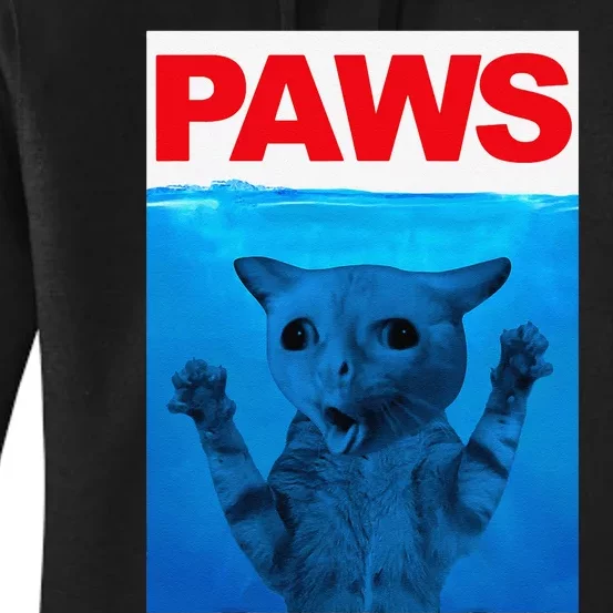 Paws Cat Meme Humor Funny Cats Dads Mom Women's Pullover Hoodie