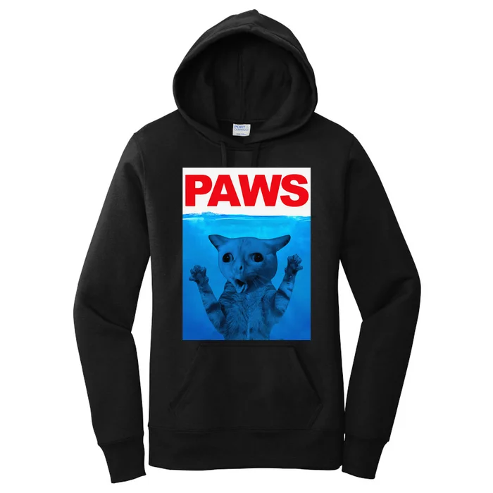 Paws Cat Meme Humor Funny Cats Dads Mom Women's Pullover Hoodie