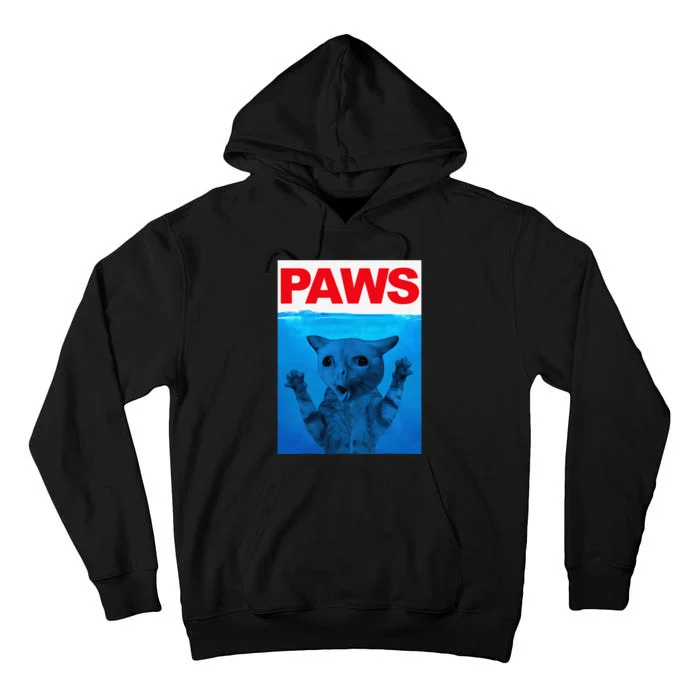 Paws Cat Meme Humor Funny Cats Dads Mom Tall Hoodie