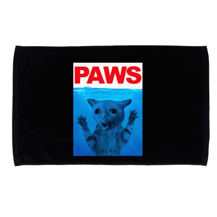 Paws Cat Meme Humor Funny Cats Dads Mom Microfiber Hand Towel