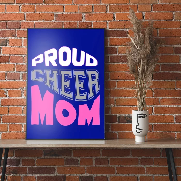 Proud Cheer Mom Squad Tryouts Pom Poms Megaphone Novelty Funny Gift Poster