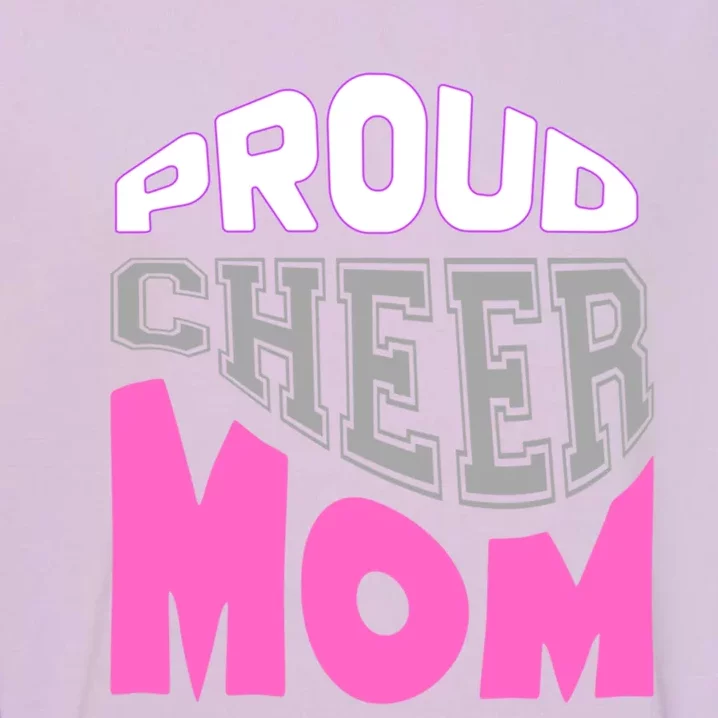 Proud Cheer Mom Squad Tryouts Pom Poms Megaphone Novelty Funny Gift Garment-Dyed Sweatshirt