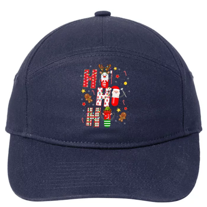 Pharmacy Crew Matching Christmas Pills Santa Elf Reindeer Gift 7-Panel Snapback Hat