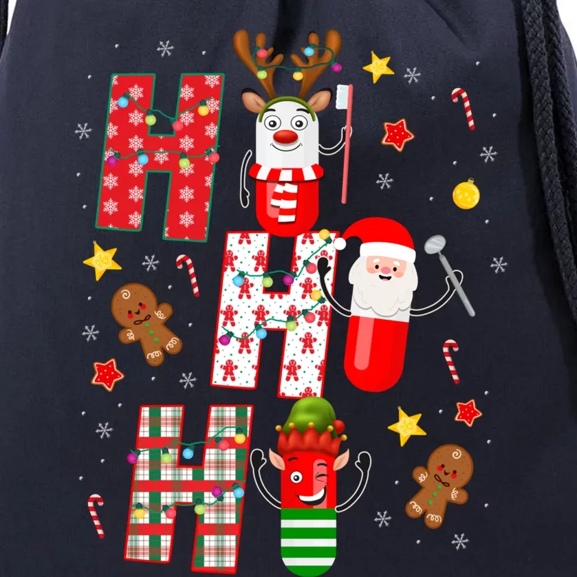 Pharmacy Crew Matching Christmas Pills Santa Elf Reindeer Gift Drawstring Bag