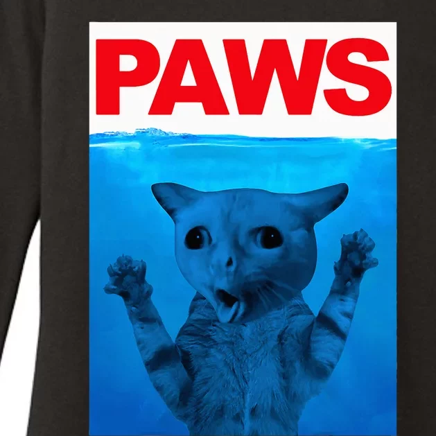 Paws Cat Meme Humor Funny Kitty Lover Funny Cats Dads Mom Womens CVC Long Sleeve Shirt