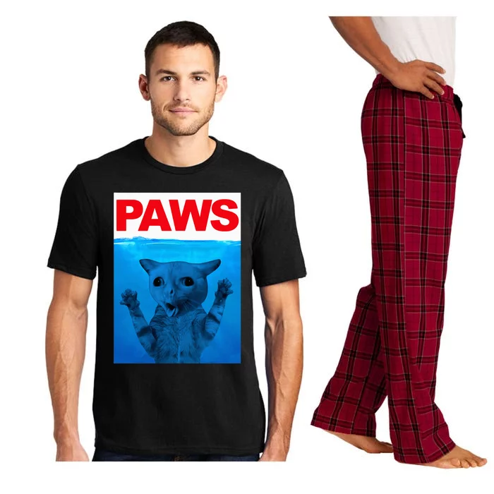 Paws Cat Meme Humor Funny Kitty Lover Funny Cats Dads Mom Pajama Set