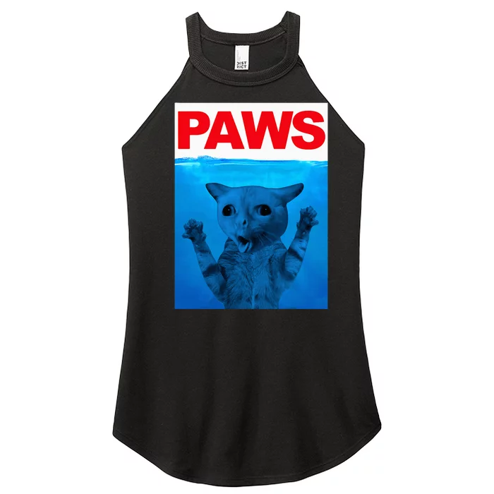 Paws Cat Meme Humor Funny Kitty Lover Funny Cats Dads Mom Women’s Perfect Tri Rocker Tank