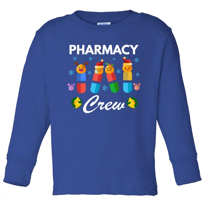 Pharmacy Crew Merry Christmas Funny Pharmacist Pills Gift Toddler Long Sleeve Shirt