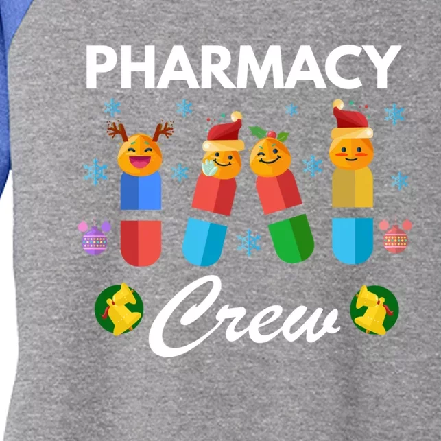 Pharmacy Crew Merry Christmas Funny Pharmacist Pills Gift Women's Tri-Blend 3/4-Sleeve Raglan Shirt