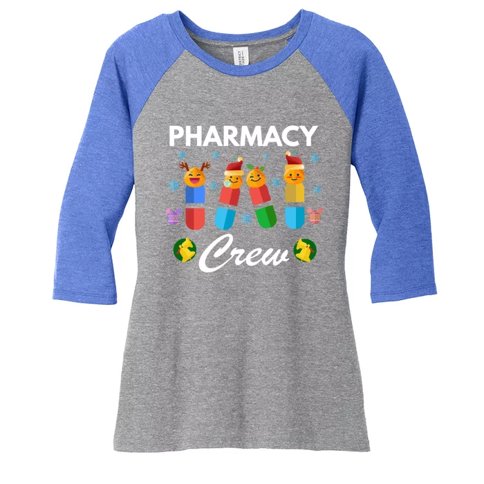 Pharmacy Crew Merry Christmas Funny Pharmacist Pills Gift Women's Tri-Blend 3/4-Sleeve Raglan Shirt