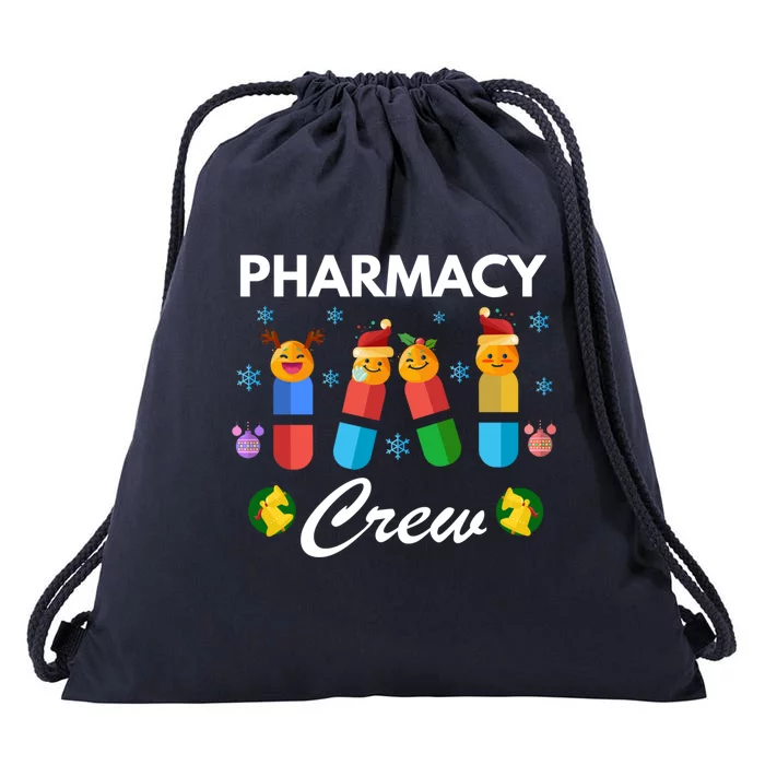 Pharmacy Crew Merry Christmas Funny Pharmacist Pills Gift Drawstring Bag