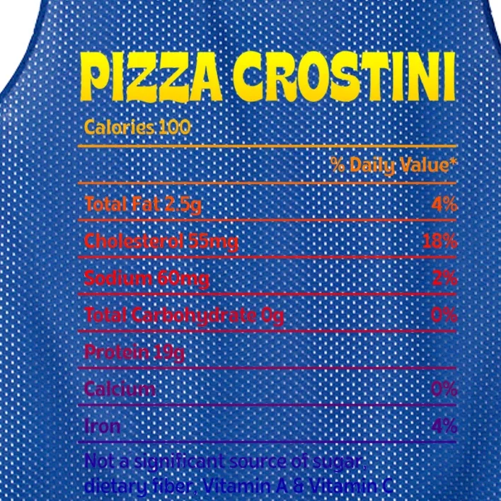 Pizza Crostini Nutrition Facts Funny Thanksgiving Humor Gift Mesh Reversible Basketball Jersey Tank