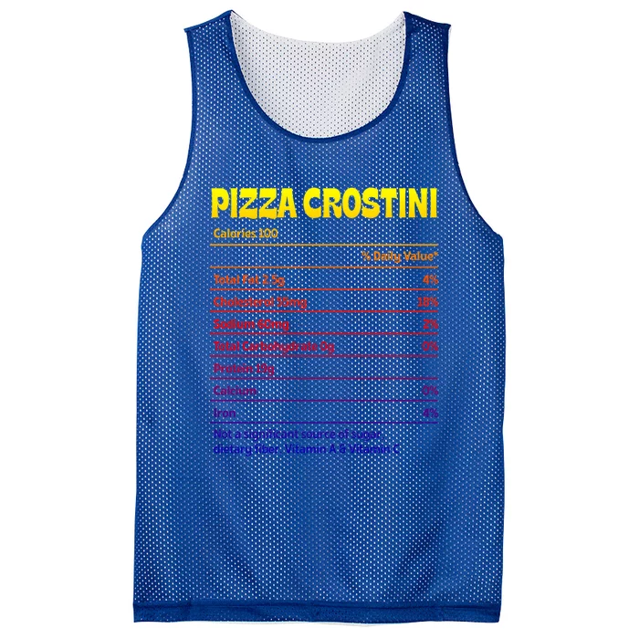 Pizza Crostini Nutrition Facts Funny Thanksgiving Humor Gift Mesh Reversible Basketball Jersey Tank