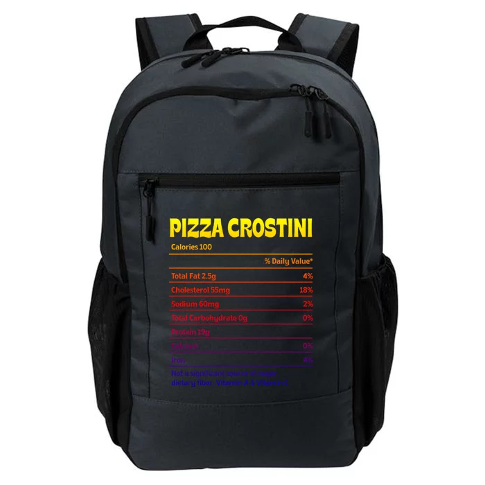 Pizza Crostini Nutrition Facts Funny Thanksgiving Humor Gift Daily Commute Backpack