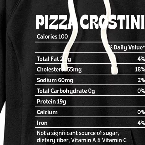 Pizza Crostini Nutrition Facts Funny Thanksgiving Humor Gift Women's Fleece Hoodie