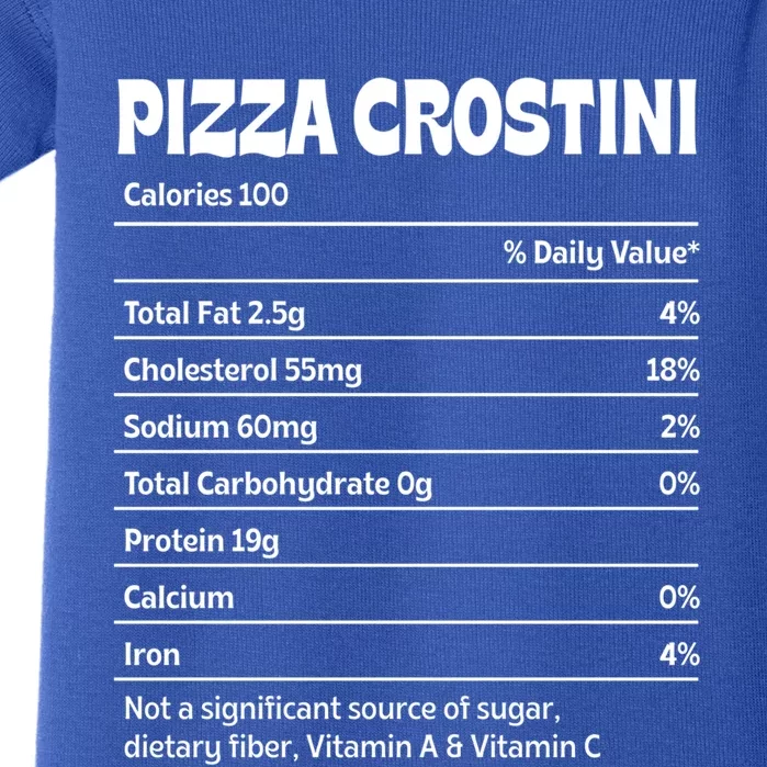 Pizza Crostini Nutrition Facts Funny Thanksgiving Humor Gift Baby Bodysuit