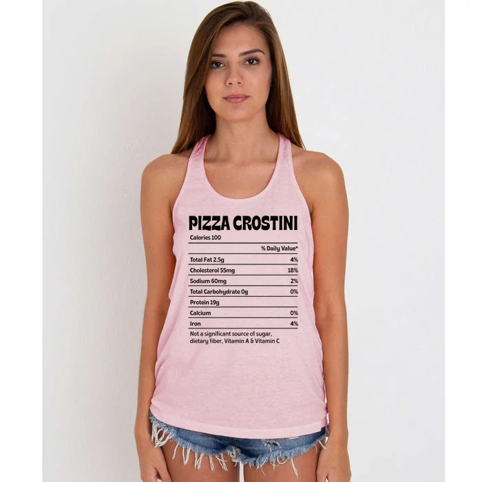 Pizza Crostini Nutrition Facts Funny Thanksgiving Humor Gift Women's Knotted Racerback Tank