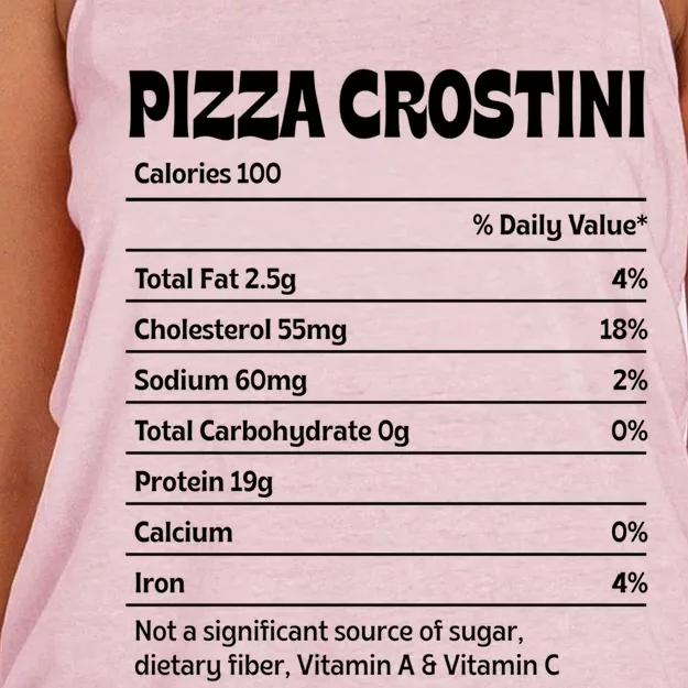 Pizza Crostini Nutrition Facts Funny Thanksgiving Humor Gift Women's Knotted Racerback Tank