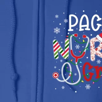 Pacu Christmas Nurse Crew Funny Nursing Christmas Pattern Cool Gift Full Zip Hoodie