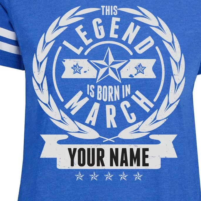 Personalized Custom Name This Legends Is Born In March Enza Ladies Jersey Football T-Shirt