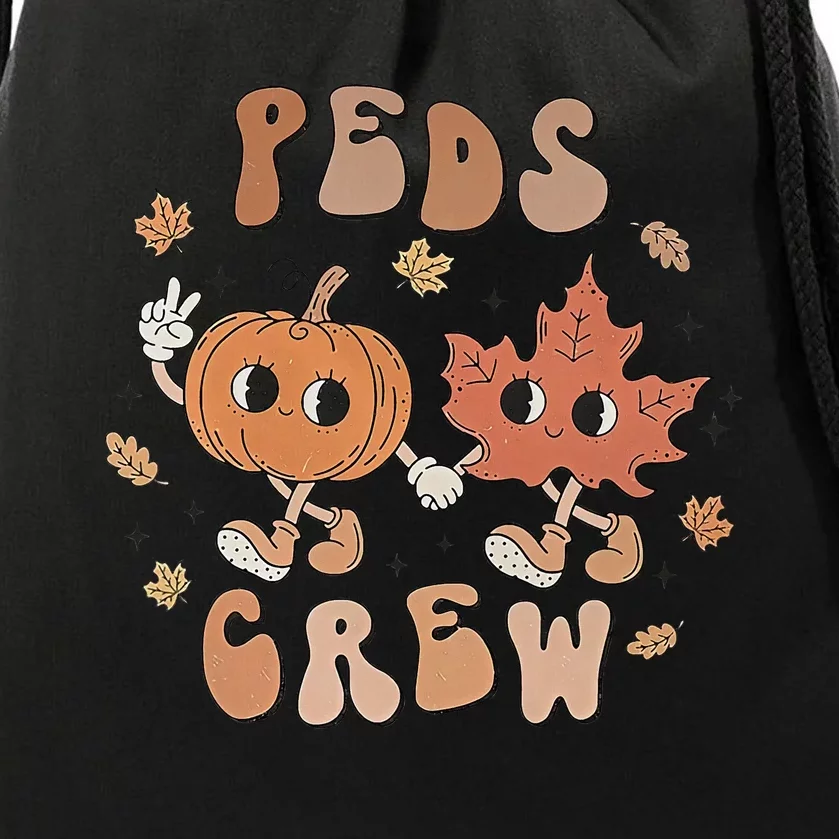 Peds Crew Nurse Etro Groovy Pumpkin Thanksgiving Pediatrics Drawstring Bag