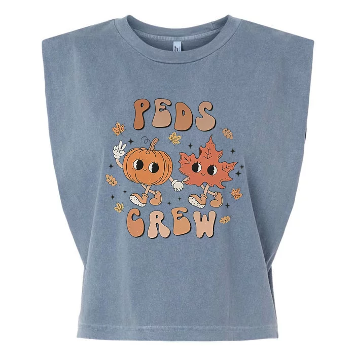 Peds Crew Nurse Etro Groovy Pumpkin Thanksgiving Pediatrics Garment-Dyed Women's Muscle Tee