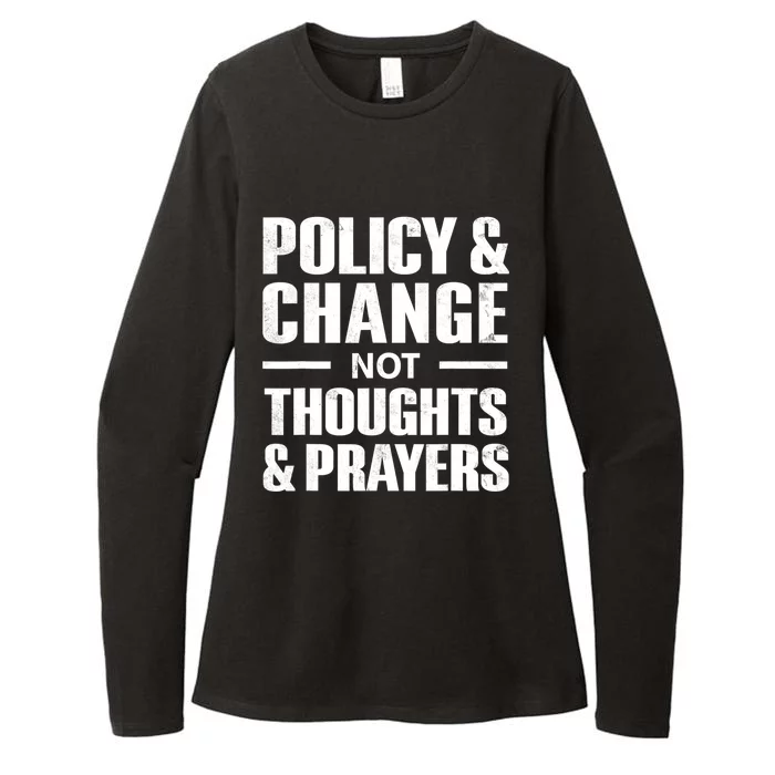 Policy & Change Not Thoughts & Prayers Wear Orange Anti Gun Womens CVC Long Sleeve Shirt