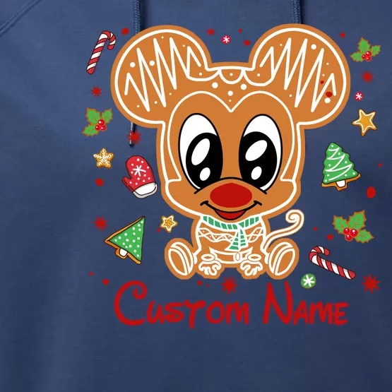 Personalized Custom Name Cute Mouse Christmas Love Mouse Gift Birthday Performance Fleece Hoodie