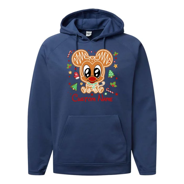 Personalized Custom Name Cute Mouse Christmas Love Mouse Gift Birthday Performance Fleece Hoodie