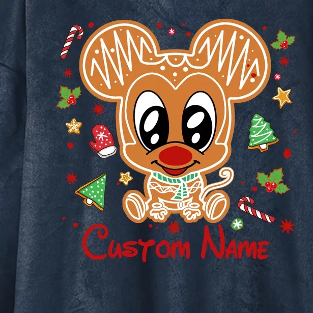 Personalized Custom Name Cute Mouse Christmas Love Mouse Gift Birthday Hooded Wearable Blanket