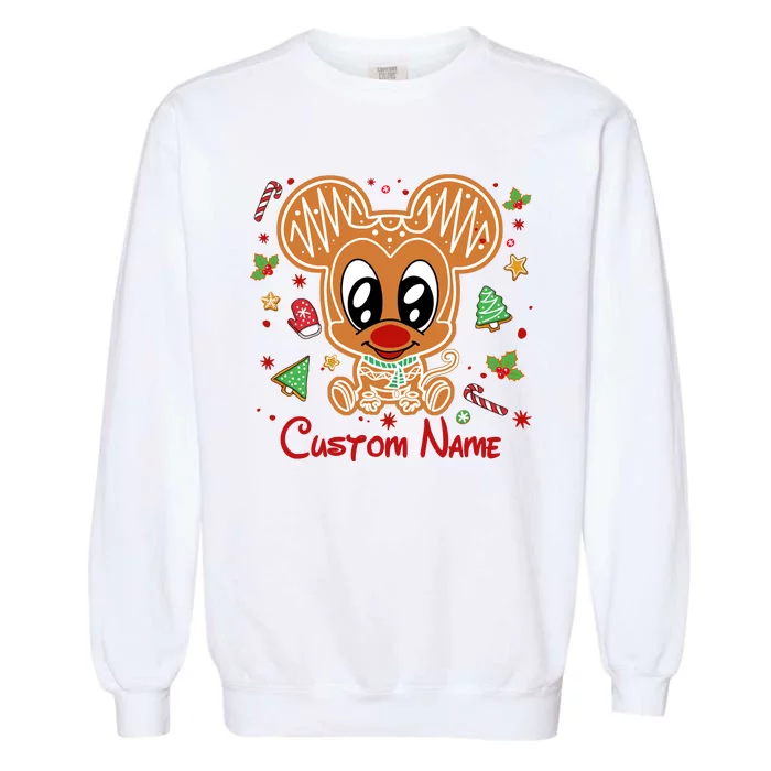 Personalized Custom Name Cute Mouse Christmas Love Mouse Gift Birthday Garment-Dyed Sweatshirt