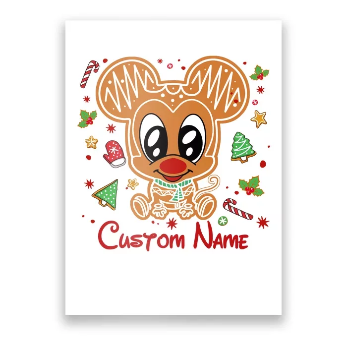 Personalized Custom Name Cute Mouse Christmas Love Mouse Gift Birthday Poster