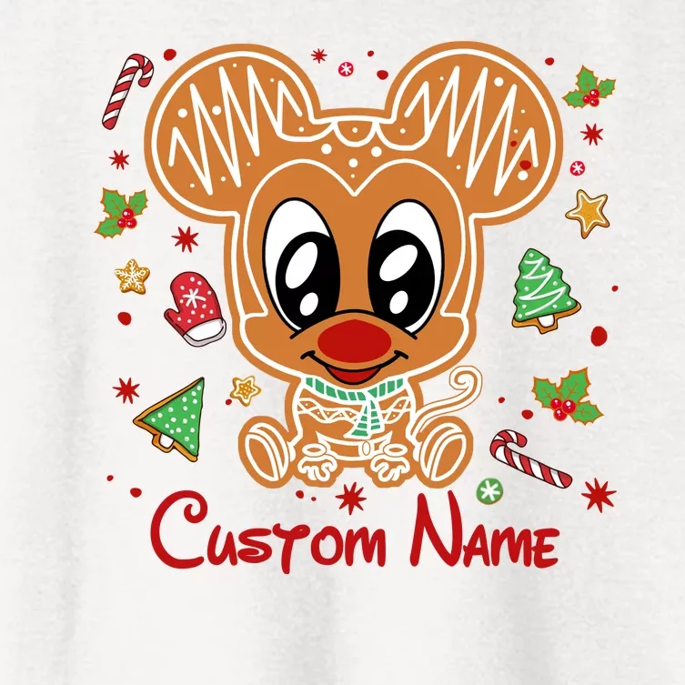 Personalized Custom Name Cute Mouse Christmas Love Mouse Gift Birthday Women's Crop Top Tee