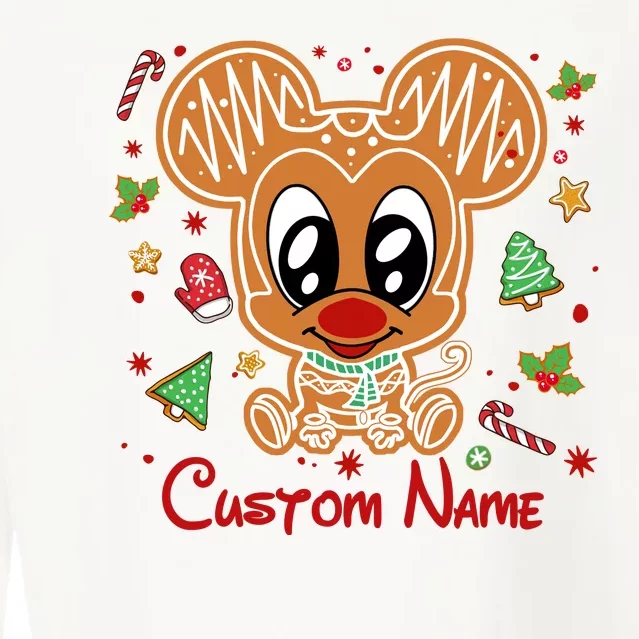 Personalized Custom Name Cute Mouse Christmas Love Mouse Gift Birthday Cropped Pullover Crew