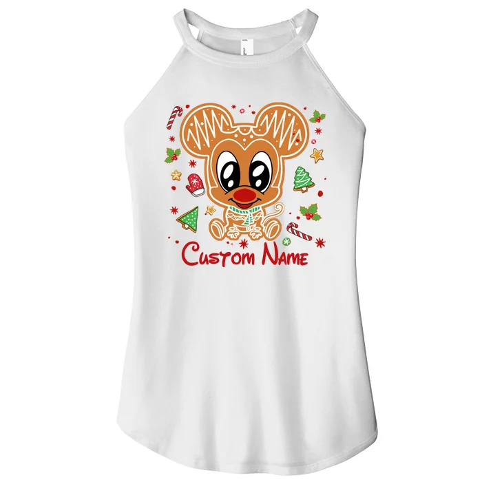 Personalized Custom Name Cute Mouse Christmas Love Mouse Gift Birthday Women’s Perfect Tri Rocker Tank