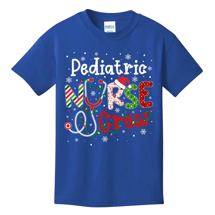 Pediatric Christmas Nurse Crew Nursing Christmas Pattern Gift Kids T-Shirt