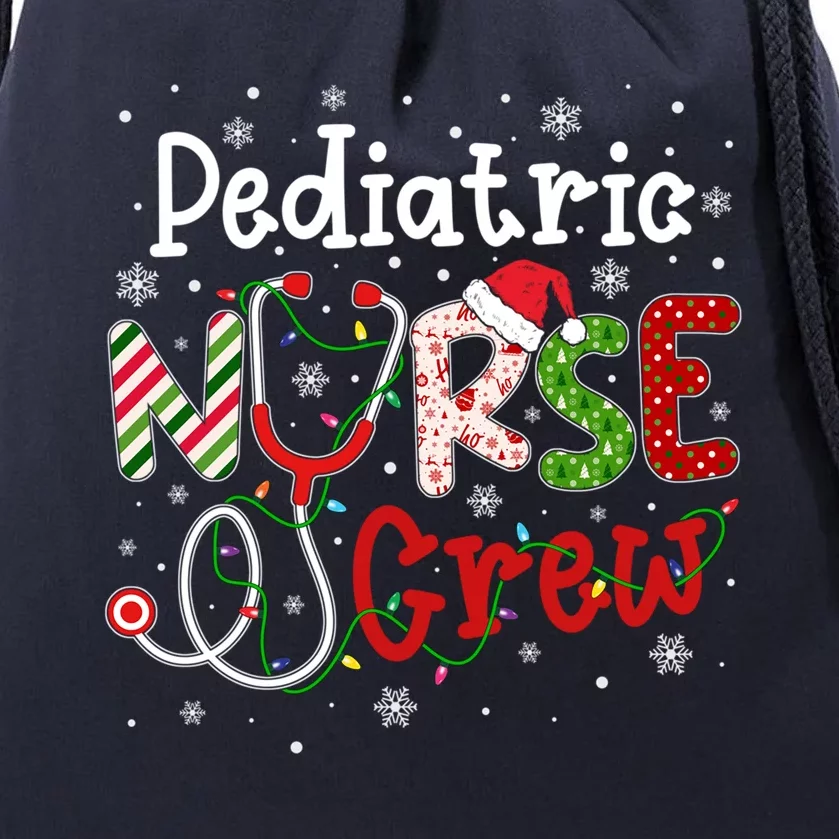 Pediatric Christmas Nurse Crew Nursing Christmas Pattern Gift Drawstring Bag