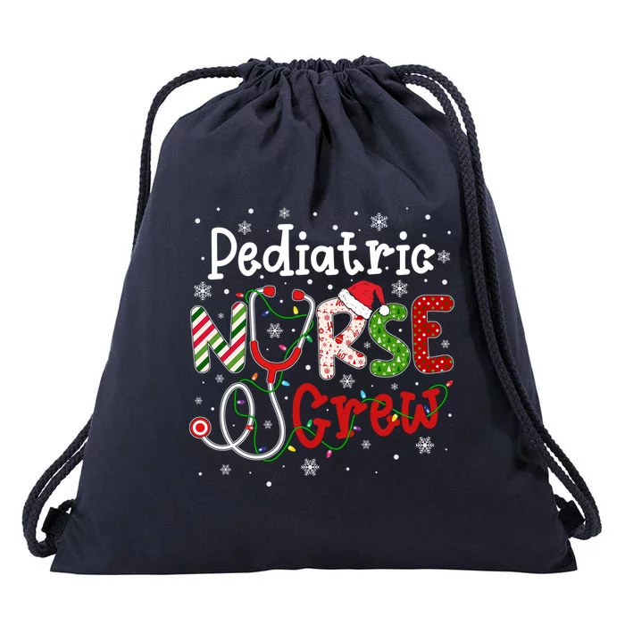 Pediatric Christmas Nurse Crew Nursing Christmas Pattern Gift Drawstring Bag