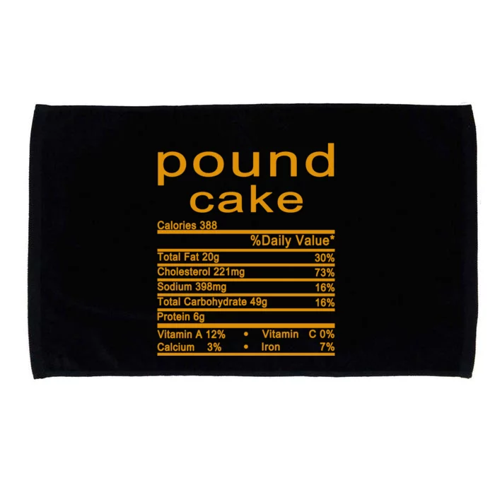 Pound Cake Nutrition Facts Label Microfiber Hand Towel