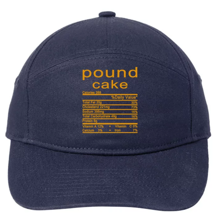 Pound Cake Nutrition Facts Label 7-Panel Snapback Hat