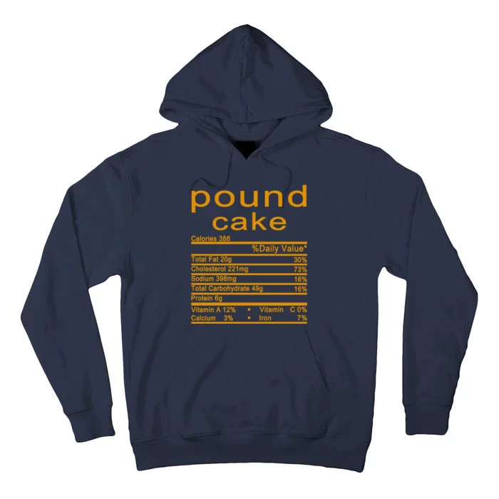 Pound Cake Nutrition Facts Label Tall Hoodie