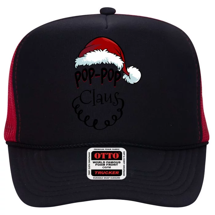 Poppop Claus New Christmas Santa Claus Gift High Crown Mesh Trucker Hat