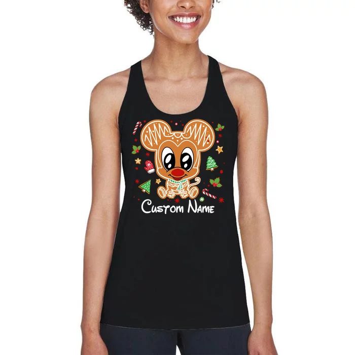 Personalized Custom Name Cute Mouse Family Christmas Women's Racerback Tank