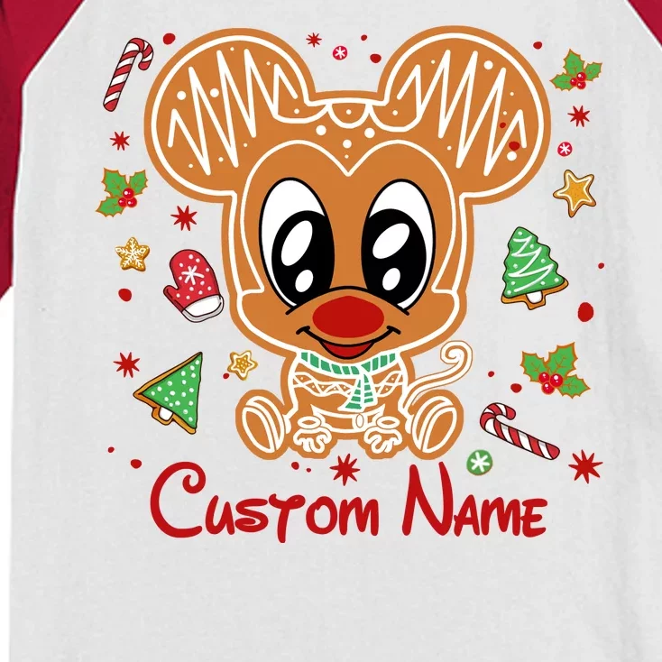 Personalized Custom Name Cute Mouse Family Christmas Kids Colorblock Raglan Jersey