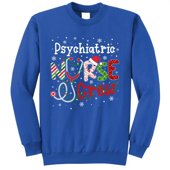 Psychiatric Christmas Nurse Crew Nursing Christmas Pattern Cool Gift Tall Sweatshirt