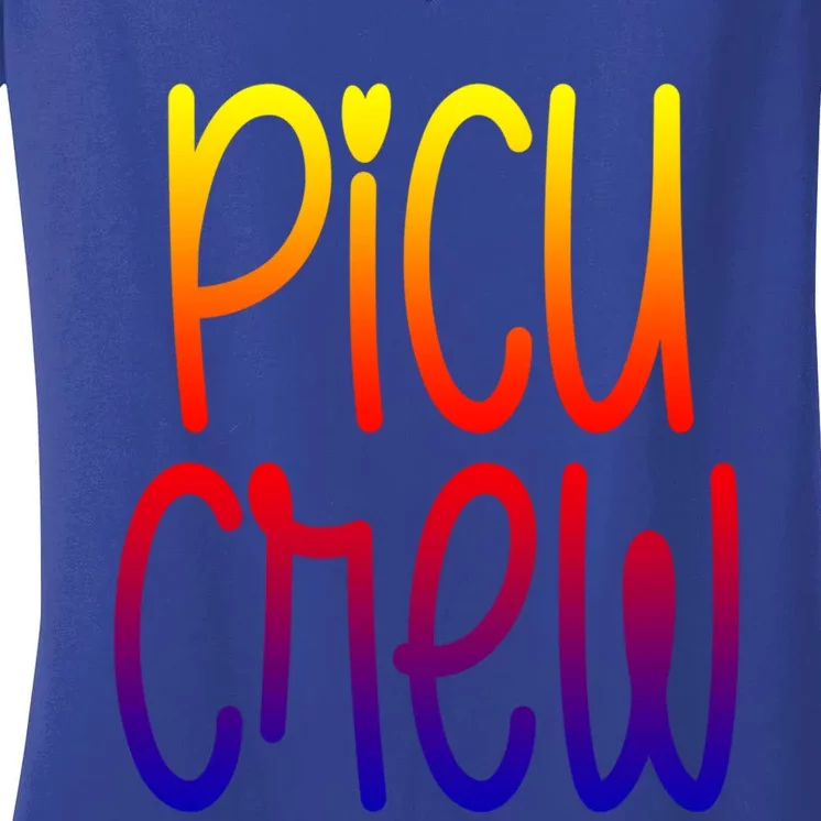 Picu Crew Nurse Nursing Pediatric Intensive Care Unit Rn Gift Women's V-Neck T-Shirt