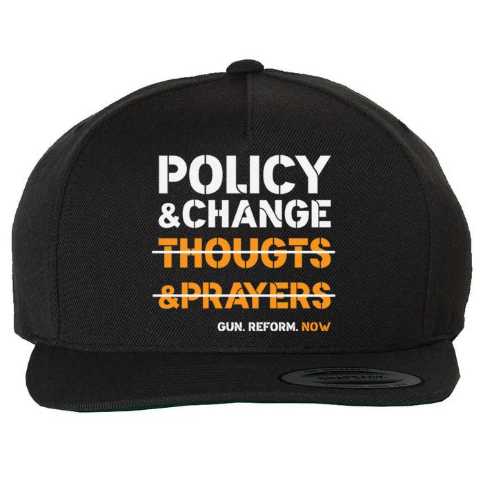 Policy & Change Not Thoughts & Prayers Graphic Plus Size Wool Snapback Cap