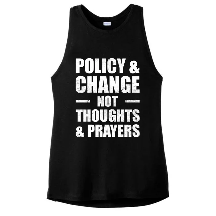 Policy & Change Not Thoughts & Prayers | Anti Gun Ladies Tri-Blend Wicking Tank